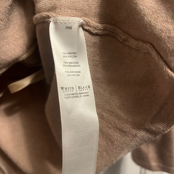 White House Black Market Tan One Button Cardigan Med - Picture 2 of 6